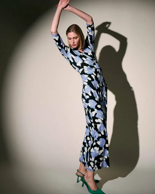 Abigail Silk Jersey Maxi Wrap Dress