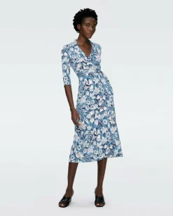 Abigail Silk Jersey Midi Wrap Dress