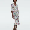 Abigail Silk Jersey Midi Wrap Dress