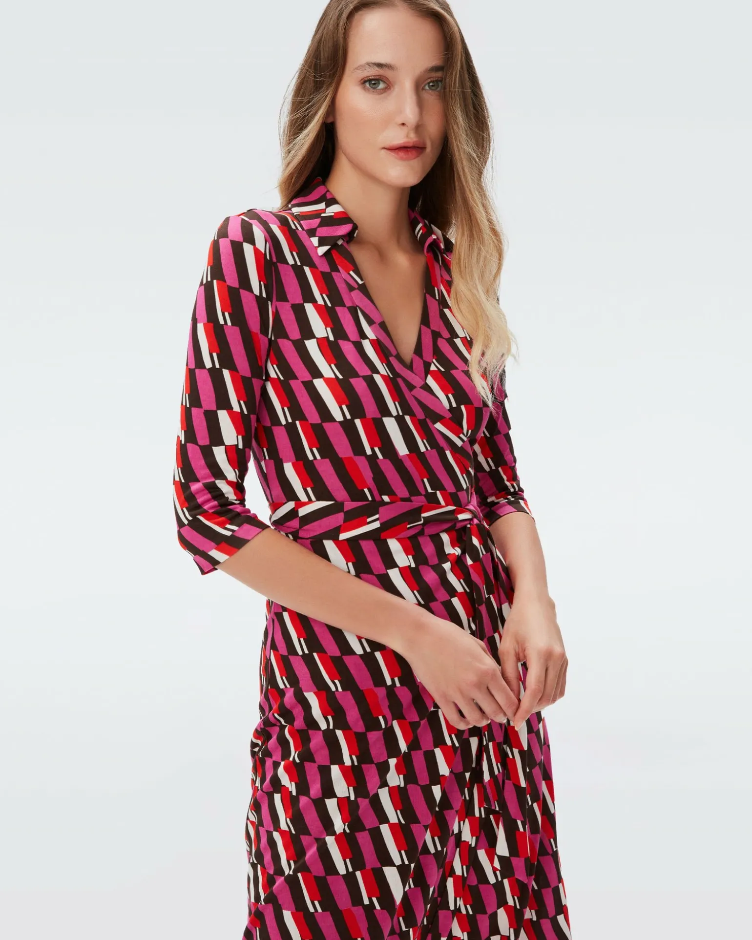 Abigail Silk Jersey Midi Wrap Dress