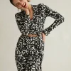 Bobbie Wrap Top In Tiny Dvf 50Th Crossword Black