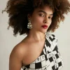 Coco Silk Jersey Dress In Dvf 50Th Crossword Ivory