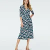 Dvf Abigail Midi Dress In Fortune Vine Ivory