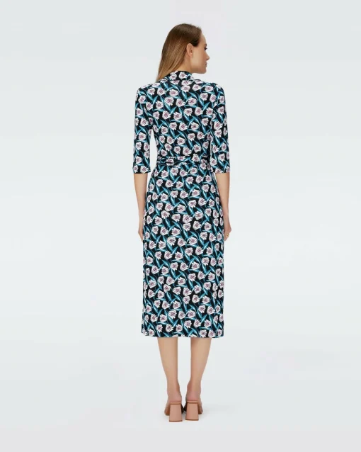 Dvf Abigail Midi Dress In Fortune Vine Ivory