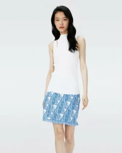 Dvf Alejandra Skirt In Dvf Logo Blue