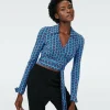 Dvf Bobbie Top In Flower Tie Barrier Reef