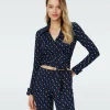 Dvf Bobbie Two Top In Tarot Maze Ocean Blue