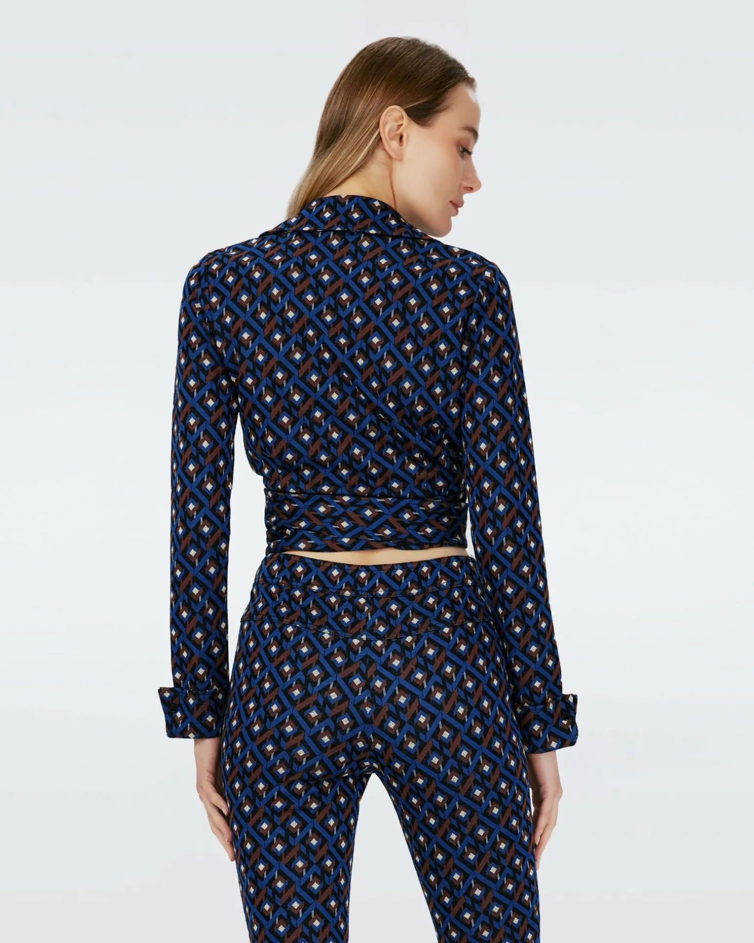 Dvf Bobbie Two Top In Tarot Maze Ocean Blue