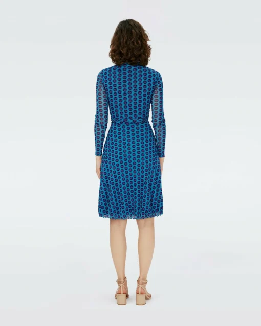 Dvf Brenda Dress In Flower Tie Barrier Reef