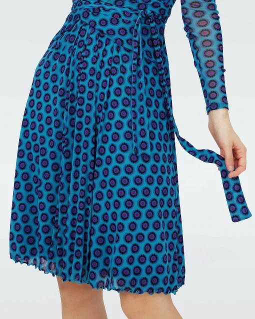 Dvf Brenda Dress In Flower Tie Barrier Reef
