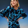 Dvf Chrisey Dress In China Vine Barrier Reef Lg