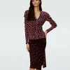 Dvf Dariella Reversible Skirt In Heart Leaves Blk/Dia Cubes Pk