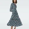 Dvf Gil Dress In Fortune Vine Ivory