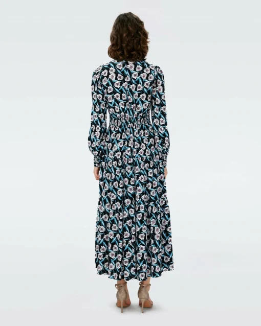 Dvf Gil Dress In Fortune Vine Ivory