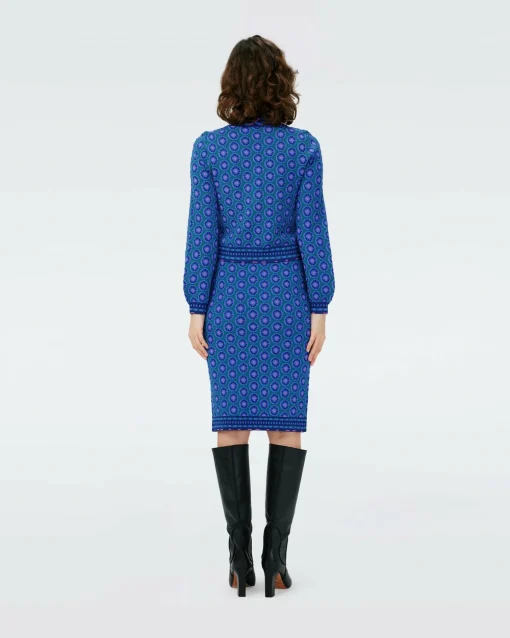 Dvf Gusta Skirt In Flower Tie Turquoise