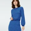 Dvf Iggy Top In Flower Tie Turquoise
