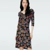 Dvf Jim Dress In Oracle Rose Sm Blk Coffee