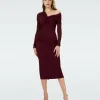 Dvf Rich Dress In Wine Pink