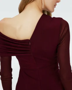 Dvf Rich Dress In Wine Pink