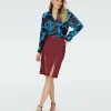 Dvf Takashi Skirt In Garnet Red