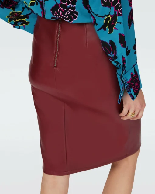 Dvf Takashi Skirt In Garnet Red