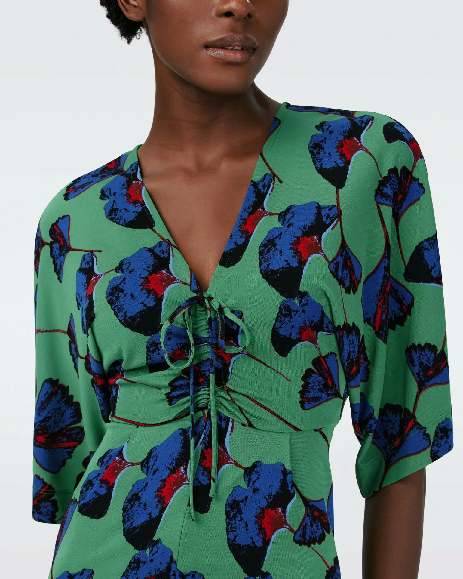 Dvf Valerie Dress In Falling Gingko Venus Gn Lg