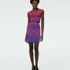 Dvf Viv Skirt In Multicolor Zigzag Strip Pk/Bu