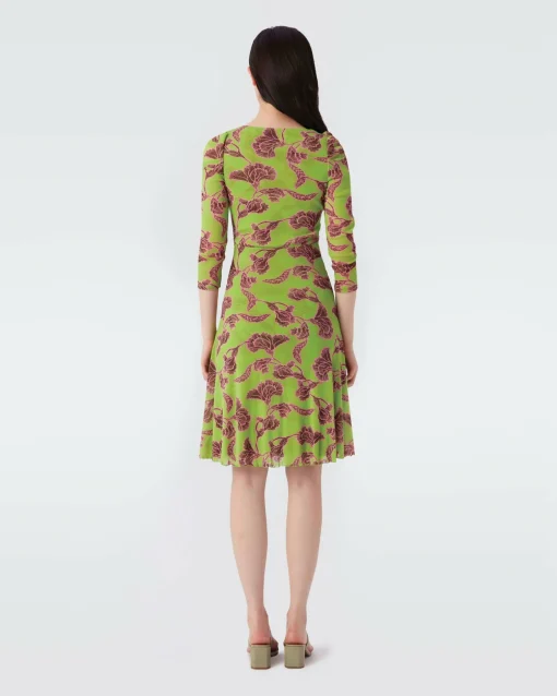 Merlot Knee-Length Mesh Dress