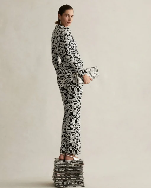 Michelle Jumpsuit In Tiny Dvf 50Th Crossword Ivory