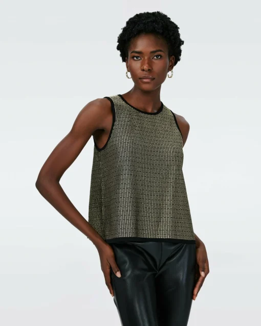Morgause Metallic Knit Jacquard Top