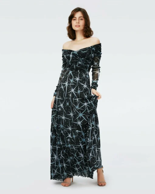 Stassi Metallic Mesh Dress